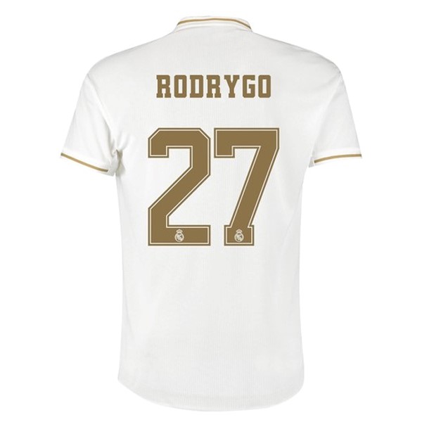 Camiseta Real Madrid NO.27 Rodrygo Replica Primera Ropa 2019/20 Blanco